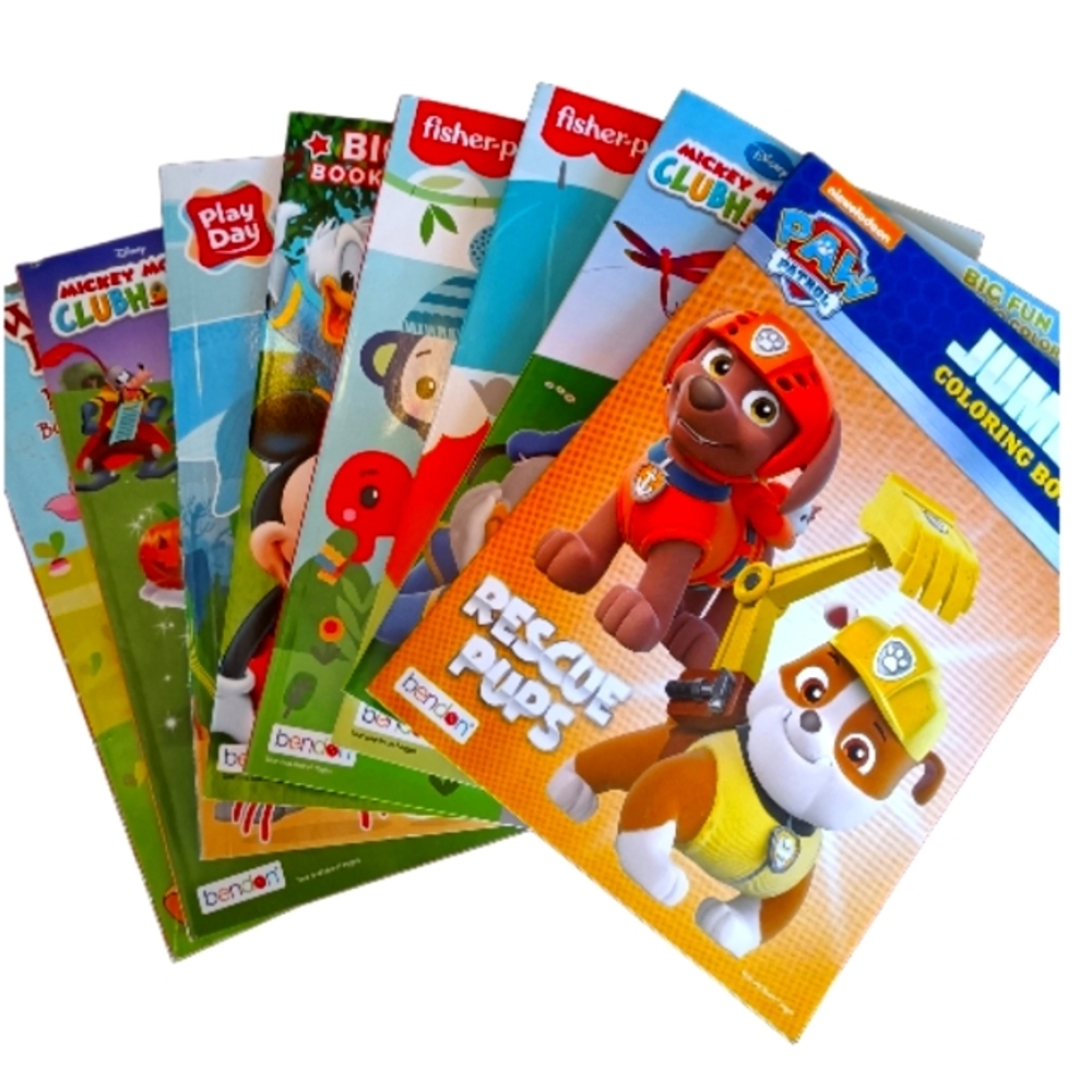5/$25 Coloring Book Set Paw Patrol Disney Mickey Mouse Winnie the Pooh